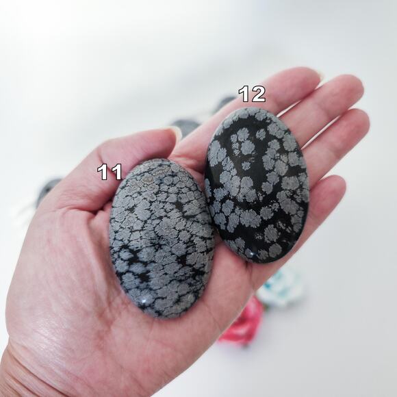 Snowflake Obsidian Palm Stone - Picture 9 of 9